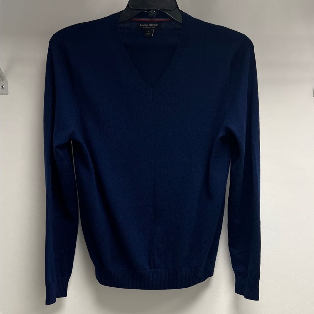 Banana Republic Deep Blue V-Neck Sweater